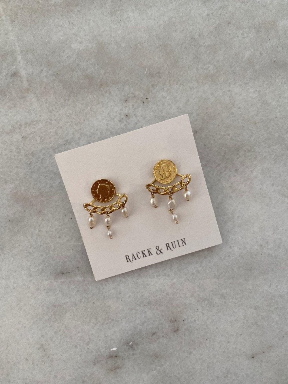Rackk & Ruin Thera pearl earrings sterling silver